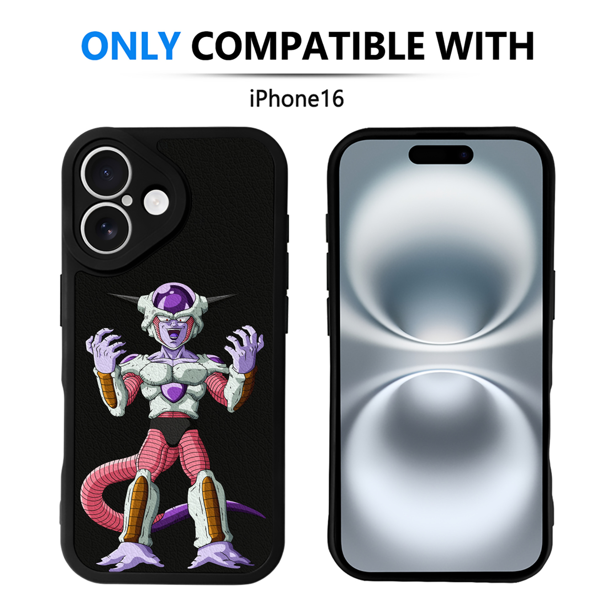 （画像用） ドラゴンボール フリーザ DRAGON BALL Frieza 【iPhone 16シリーズ対応】シリコンスマホケース（レザー調） 材質：シリコン